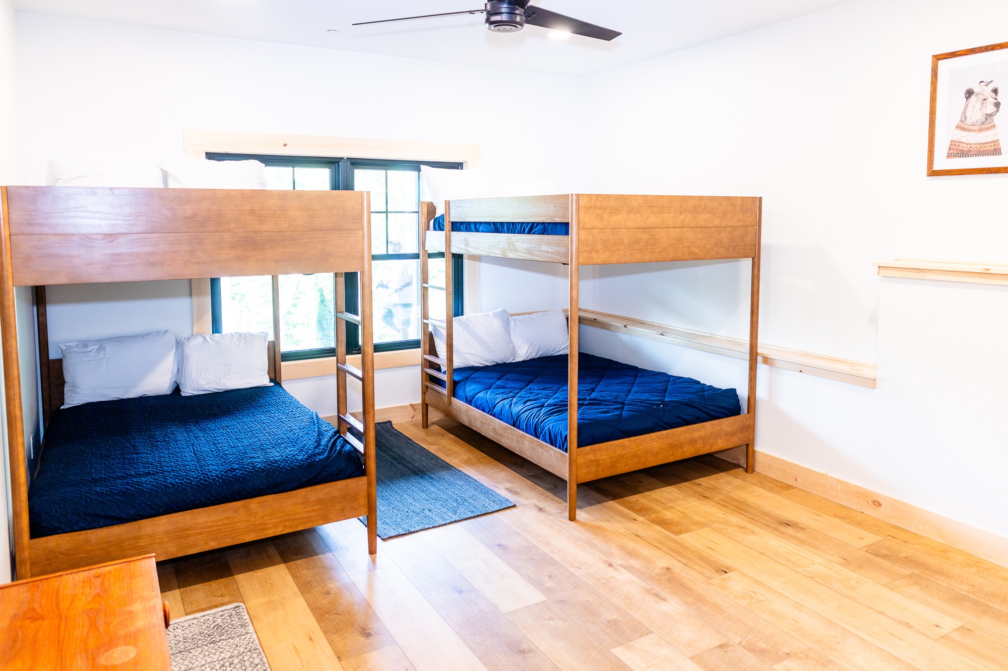 Bunk room with two full-over-full bunk beds