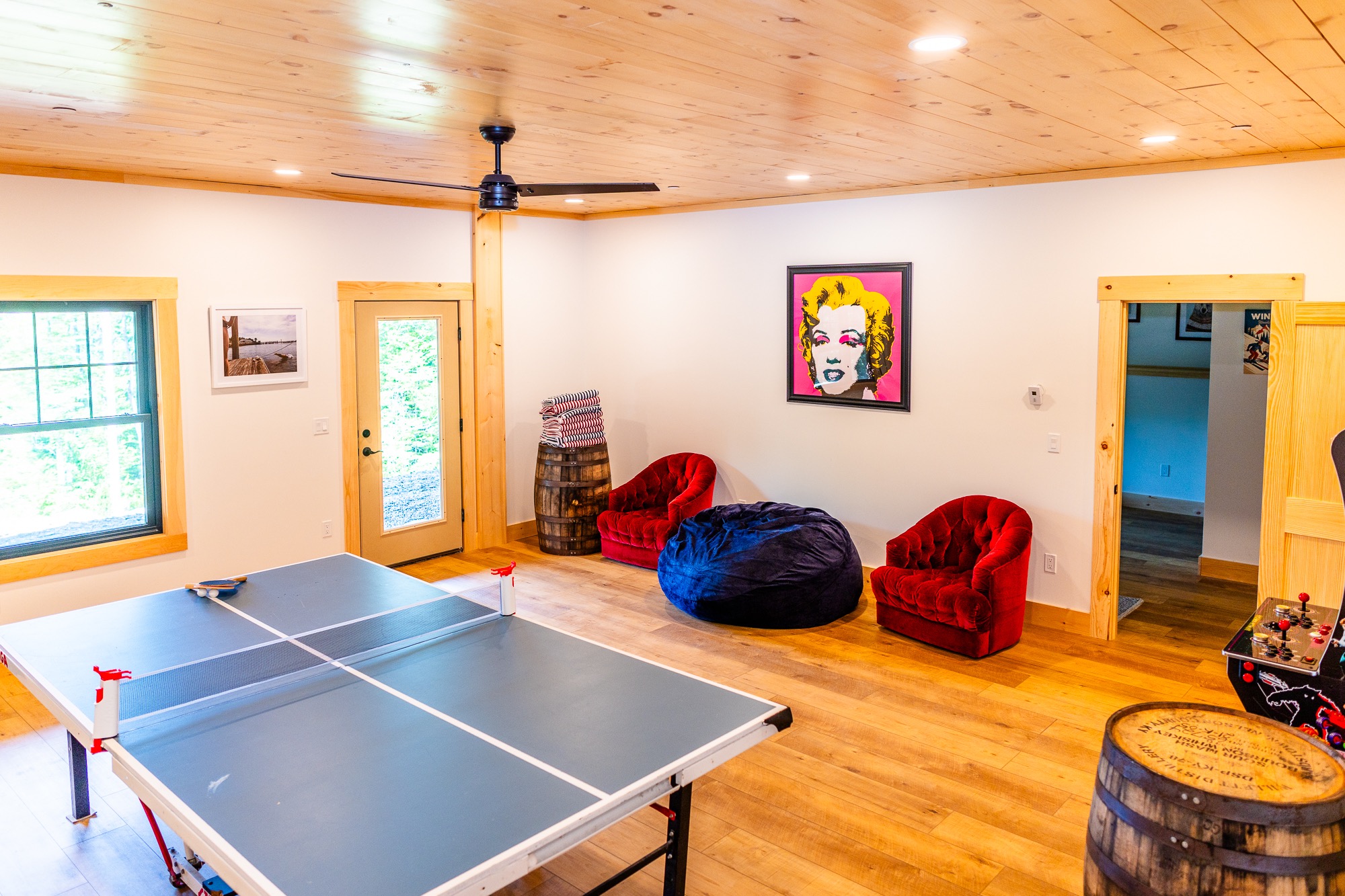 Game room with ping-pong and foosball